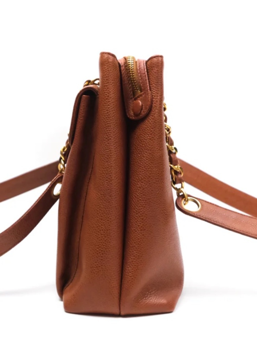 Chanel Vintage Tote Caramel Caviar 24K Gold Hardware - Picture 7 of 17
